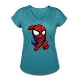 Character #41 Women's Tri-Blend V-Neck T-Shirt - heather turquoise