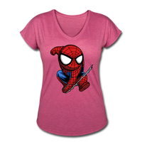 Character #41 Women's Tri-Blend V-Neck T-Shirt - heather raspberry