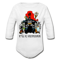 Character #43 Organic Long Sleeve Baby Bodysuit - white