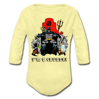 Character #43 Organic Long Sleeve Baby Bodysuit - washed yellow
