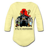 Character #43 Organic Long Sleeve Baby Bodysuit - washed yellow