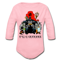 Character #43 Organic Long Sleeve Baby Bodysuit - light pink