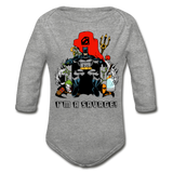 Character #43 Organic Long Sleeve Baby Bodysuit - heather gray