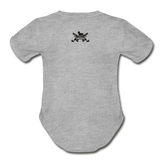 Character #41 Organic Short Sleeve Baby Bodysuit - heather gray