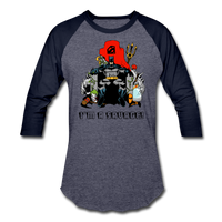 Character #43 Baseball T-Shirt - heather blue/navy