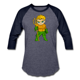 Character #44 Baseball T-Shirt - heather blue/navy