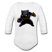 Character #45 Organic Long Sleeve Baby Bodysuit - white