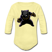 Character #45 Organic Long Sleeve Baby Bodysuit - washed yellow