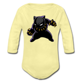 Character #45 Organic Long Sleeve Baby Bodysuit - washed yellow