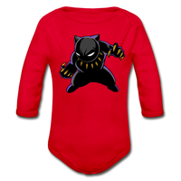 Character #45 Organic Long Sleeve Baby Bodysuit - red