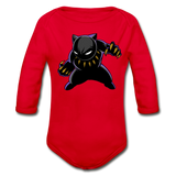 Character #45 Organic Long Sleeve Baby Bodysuit - red