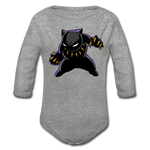 Character #45 Organic Long Sleeve Baby Bodysuit - heather gray