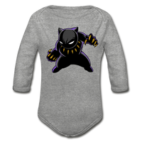 Character #45 Organic Long Sleeve Baby Bodysuit - heather gray