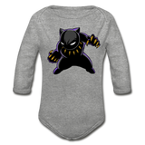 Character #45 Organic Long Sleeve Baby Bodysuit - heather gray