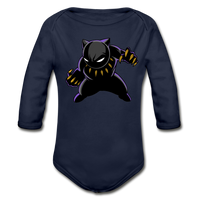 Character #45 Organic Long Sleeve Baby Bodysuit - dark navy