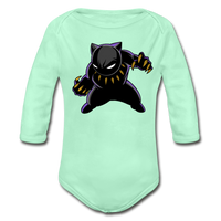 Character #45 Organic Long Sleeve Baby Bodysuit - light mint