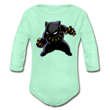 Character #45 Organic Long Sleeve Baby Bodysuit - light mint