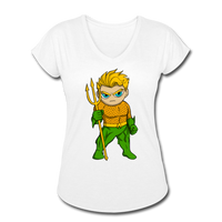 Character #44 Women's Tri-Blend V-Neck T-Shirt - white