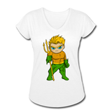 Character #44 Women's Tri-Blend V-Neck T-Shirt - white
