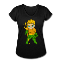 Character #44 Women's Tri-Blend V-Neck T-Shirt - black