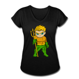 Character #44 Women's Tri-Blend V-Neck T-Shirt - black