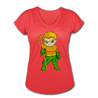 Character #44 Women's Tri-Blend V-Neck T-Shirt - heather red
