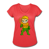 Character #44 Women's Tri-Blend V-Neck T-Shirt - heather red