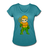 Character #44 Women's Tri-Blend V-Neck T-Shirt - heather turquoise