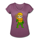 Character #44 Women's Tri-Blend V-Neck T-Shirt - heather plum