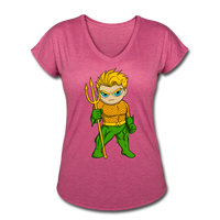 Character #44 Women's Tri-Blend V-Neck T-Shirt - heather raspberry