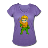 Character #44 Women's Tri-Blend V-Neck T-Shirt - purple heather
