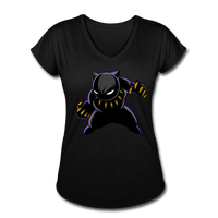 Character #45 Women's Tri-Blend V-Neck T-Shirt - black