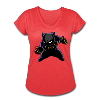 Character #45 Women's Tri-Blend V-Neck T-Shirt - heather red
