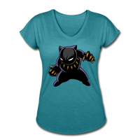 Character #45 Women's Tri-Blend V-Neck T-Shirt - heather turquoise