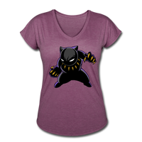 Character #45 Women's Tri-Blend V-Neck T-Shirt - heather plum