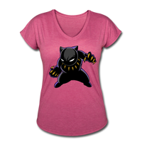 Character #45 Women's Tri-Blend V-Neck T-Shirt - heather raspberry