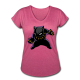 Character #45 Women's Tri-Blend V-Neck T-Shirt - heather raspberry