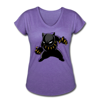 Character #45 Women's Tri-Blend V-Neck T-Shirt - purple heather
