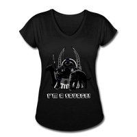 Character #46 Women's Tri-Blend V-Neck T-Shirt - black