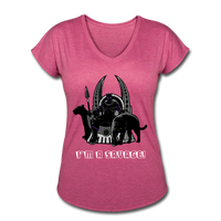 Character #46 Women's Tri-Blend V-Neck T-Shirt - heather raspberry