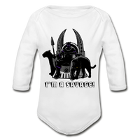 Character #46 Organic Long Sleeve Baby Bodysuit - white