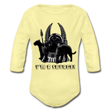 Character #46 Organic Long Sleeve Baby Bodysuit - washed yellow