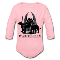 Character #46 Organic Long Sleeve Baby Bodysuit - light pink