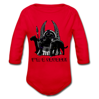 Character #46 Organic Long Sleeve Baby Bodysuit - red