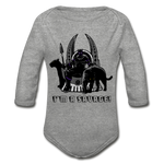 Character #46 Organic Long Sleeve Baby Bodysuit - heather gray
