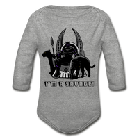 Character #46 Organic Long Sleeve Baby Bodysuit - heather gray
