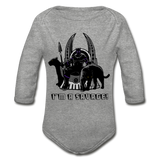 Character #46 Organic Long Sleeve Baby Bodysuit - heather gray