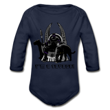Character #46 Organic Long Sleeve Baby Bodysuit - dark navy