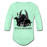 Character #46 Organic Long Sleeve Baby Bodysuit - light mint
