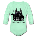 Character #46 Organic Long Sleeve Baby Bodysuit - light mint